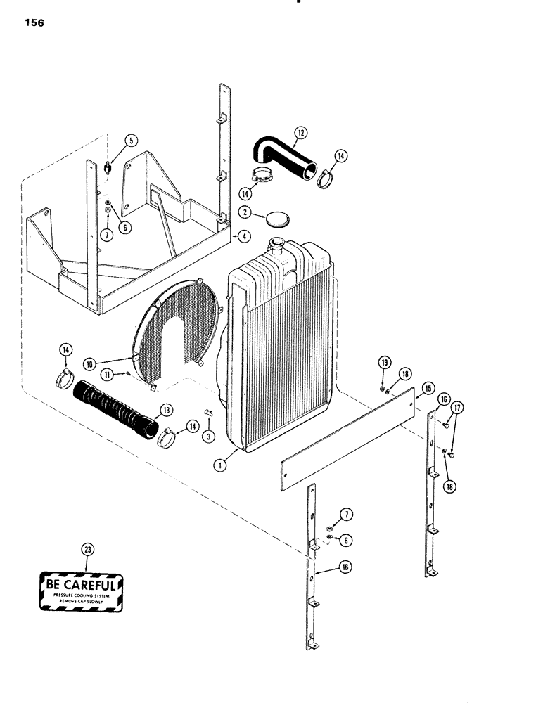 Схема запчастей Case IH 504BDT - (156) - COOLING SYSTEM, TURBOCHARGED ENGINES, B, C (02) - ENGINE