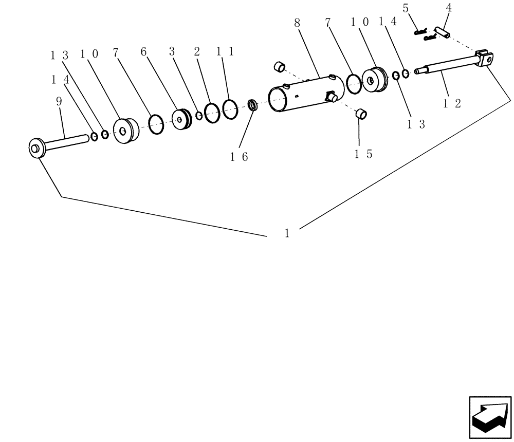 Схема запчастей Case IH 40 - (35.100.05) - SUBBAR CYLINDER ASSEMBLY, 87406914, 4" X 12" (35) - HYDRAULIC SYSTEMS