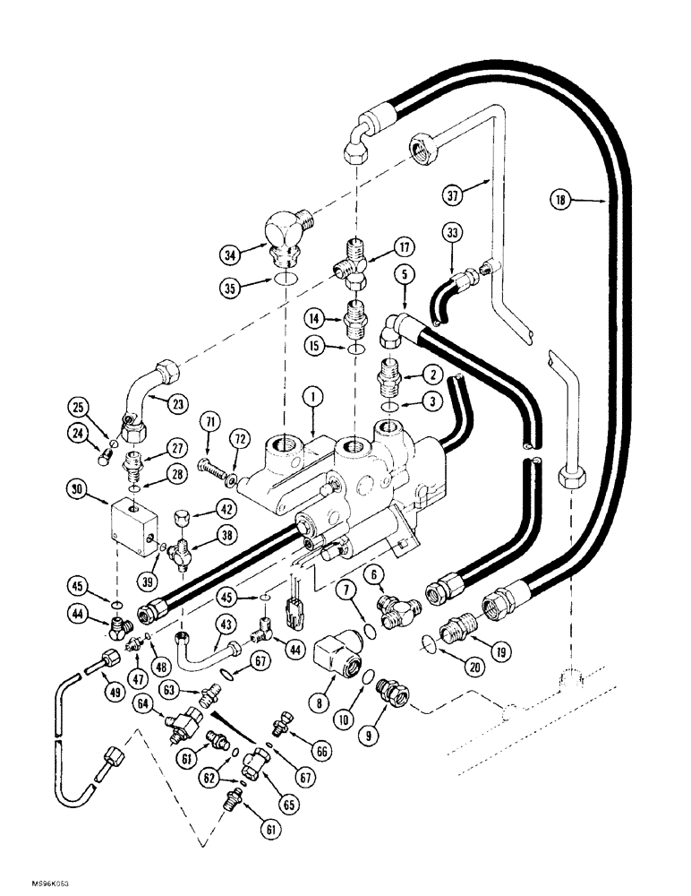 Схема запчастей Case IH 9380 - (8-082) - 3-POINT HITCH HYD., ELECTRONIC CONTROLLED VALVE SYS., PRIOR TO P.I.N. JEE0069665, 9370 & 9380 ONLY (08) - HYDRAULICS