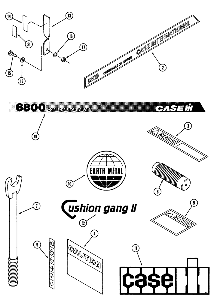 Схема запчастей Case IH 6800 - (9-12) - DECALS AND TOOLS (09) - CHASSIS/ATTACHMENTS