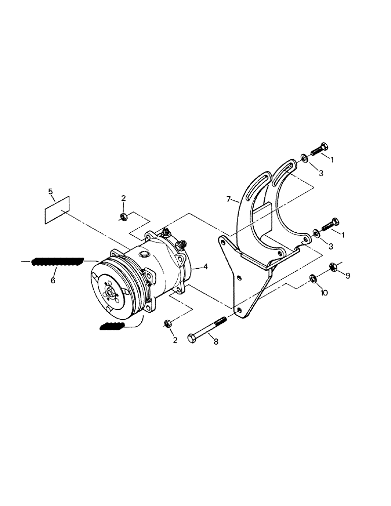 Схема запчастей Case IH KP-525 - (03-08) - A/C COMPRESSOR ASSEMBLY, A/C COMPRESSOR & MOUNTING (03) - Climate Control
