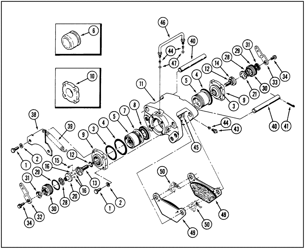 Схема запчастей Case IH 9250 - (7-010) - BRAKE CALIPER, PRIOR TO P.I.N. JEE0032460 (07) - BRAKES