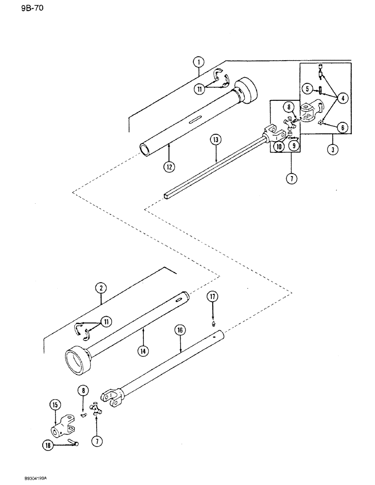 Схема запчастей Case IH 1350 - (9B-70) - UNIVERSAL JOINTS, ROCKWELL STANDARD (09) - CHASSIS ATTACHMENTS