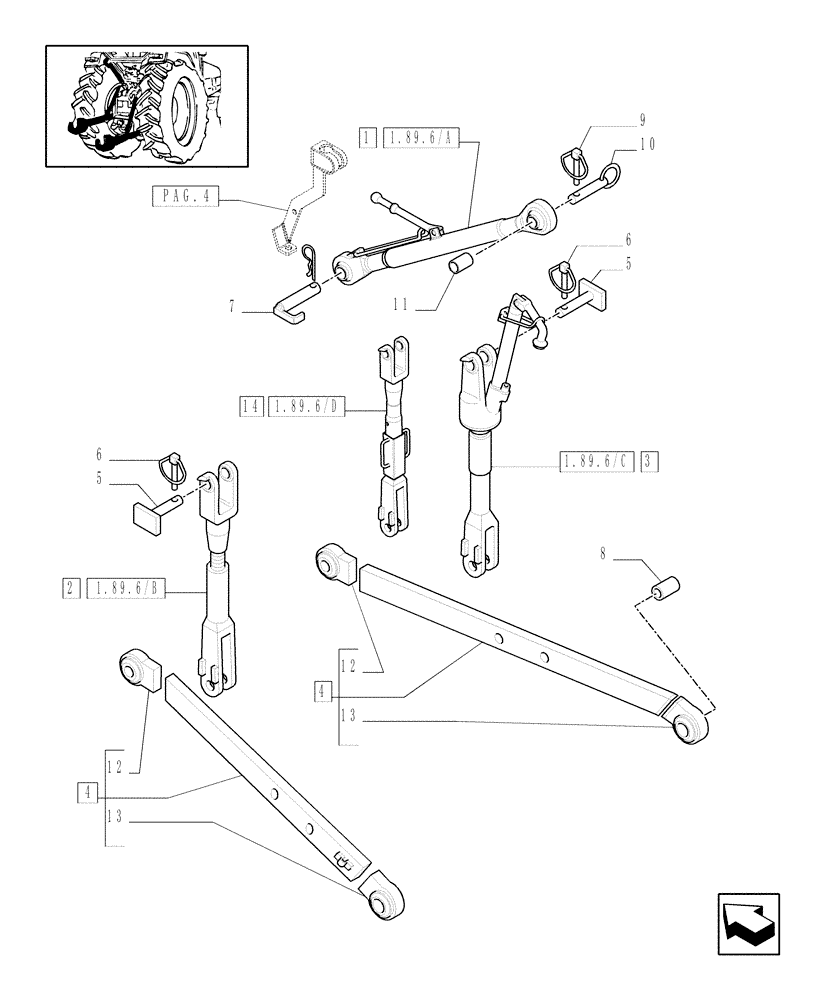 Схема запчастей Case IH JX1075C - (1.89.6[03]) - IMPLEMENT CARRIER (09) - IMPLEMENT LIFT
