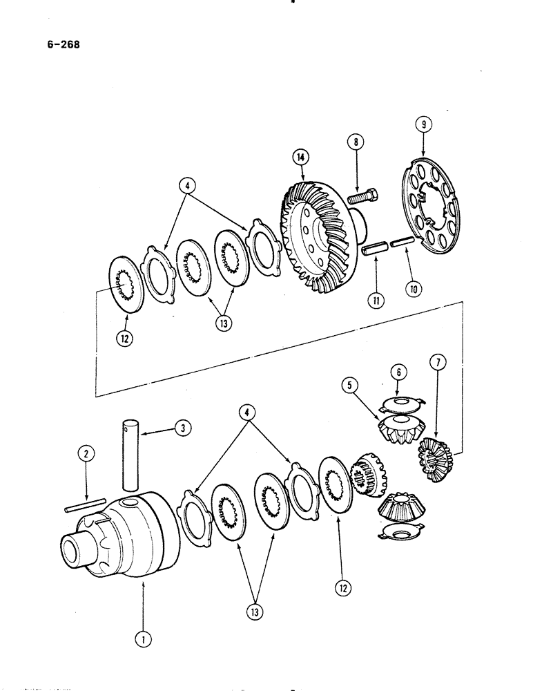 Схема запчастей Case IH 485 - (6-268) - DIFFERENTIAL, 4 WHEEL DRIVE, MFD AXLE APL-325, P.I.N. 18001 AND AFTER (06) - POWER TRAIN