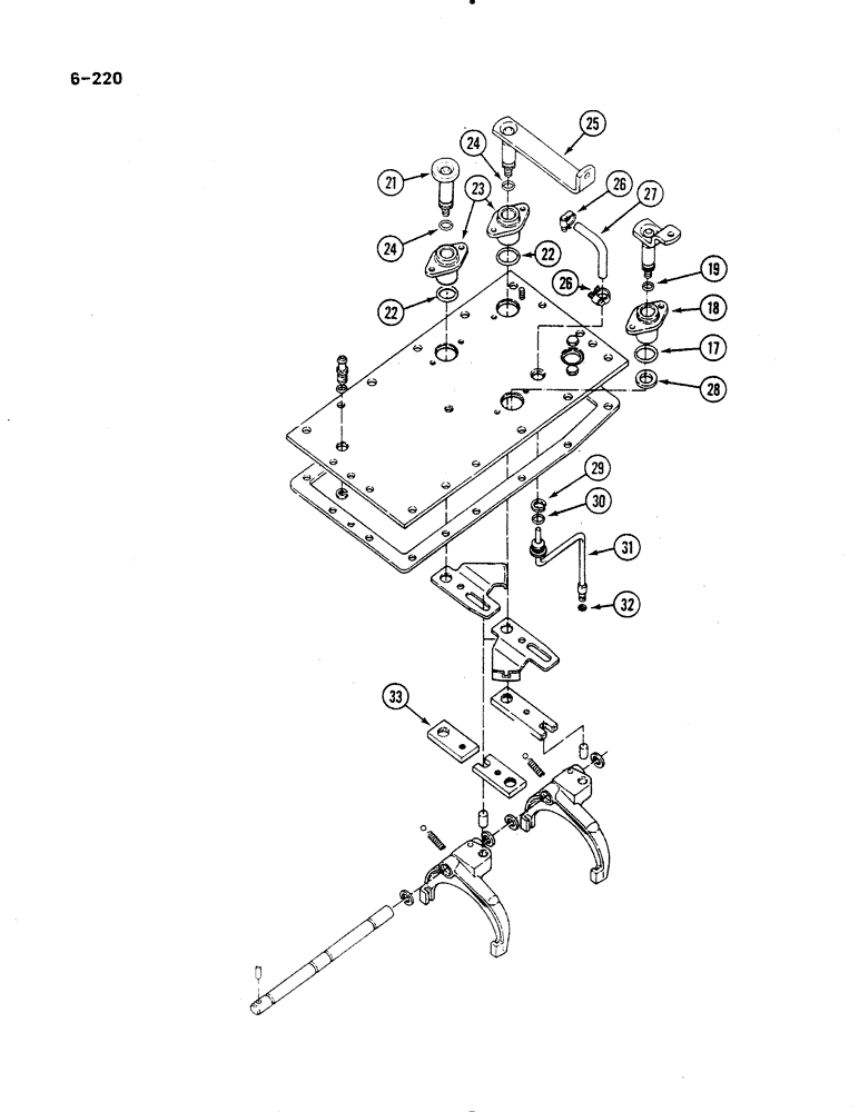 Схема запчастей Case IH 485 - (6-220) - GEAR SHIFT MECHANISM, SPEED TRANSMISSION (CONTD) (06) - POWER TRAIN