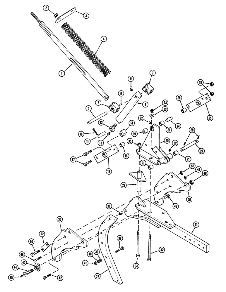 Схема запчастей Case IH 400-SERIES - (34) - SPRING AUTOMATIC RESET BEAM 