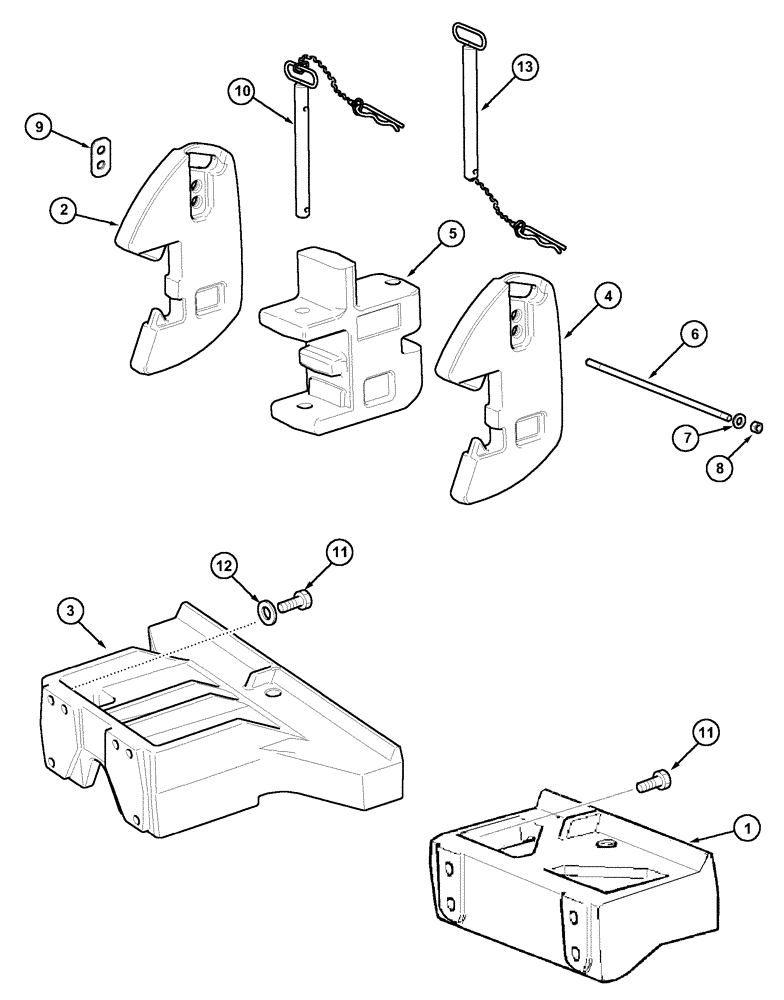 Схема запчастей Case IH MX90C - (09-04) - FRONT WEIGHTS (09) - CHASSIS
