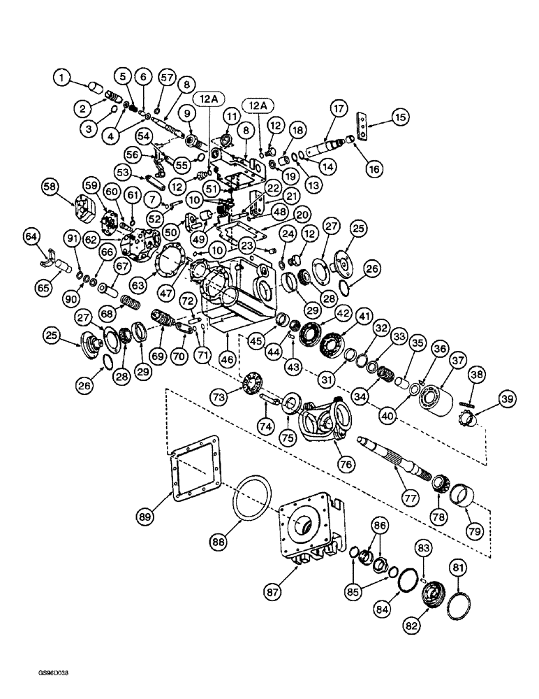 Схема запчастей Case IH 1400 - (6-16) - HYDROSTATIC PUMP, SUNDSTRAND (03) - POWER TRAIN