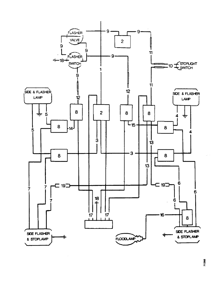 Схема запчастей Case IH 996 - (M46) - ELECT. EQUIP., ELECT. WIRING, SIDE & REAR LAMPS, ALL MODELS W/ LIGHT DUTY FULL FENDERS, UP TO S/N A (06) - ELECTRICAL SYSTEMS
