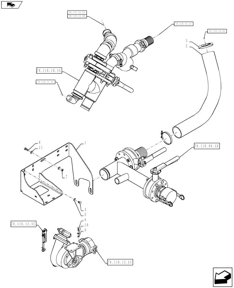 Схема запчастей Case IH 610 - (78.110.08.AB) - PRODUCT FILL GROUP (78) - SPRAYING