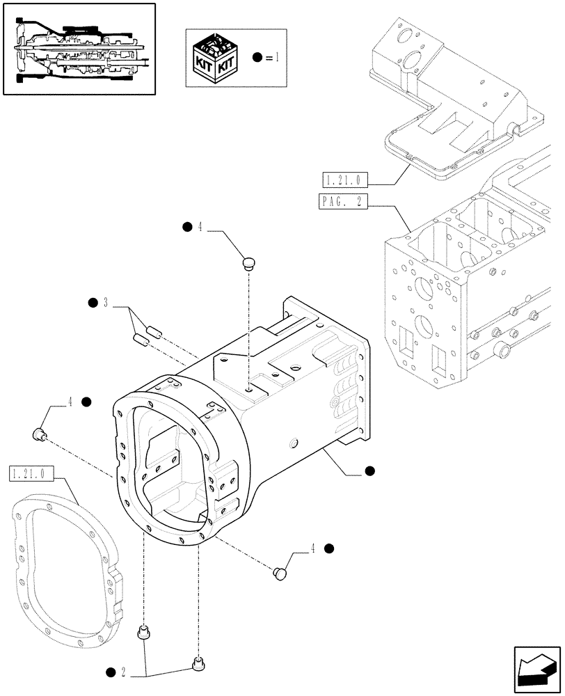 Схема запчастей Case IH JX95 - (1.21.0/02[01]) - (VAR.382) 20 X 12 COMBINATA ( SYNCHRO SHUTTLE + CREEPER) - TRACTOR BODY (03) - TRANSMISSION
