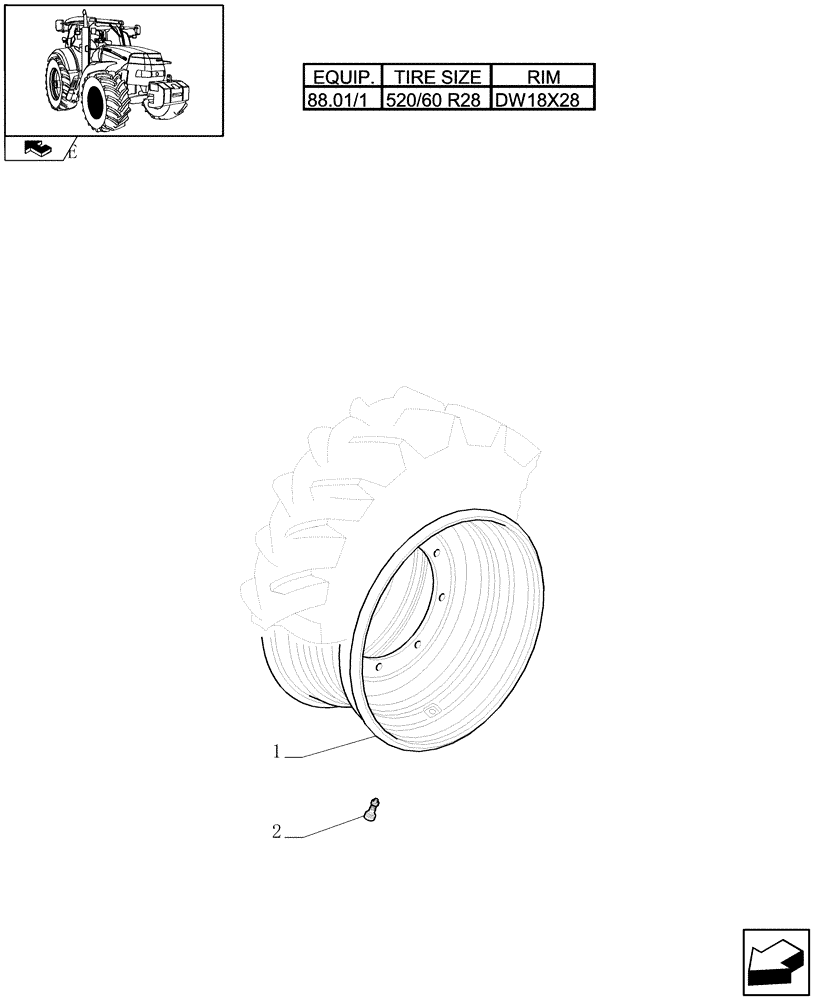Схема запчастей Case IH MAXXUM 140 - (82.00[02]) - FRONT WHEELS (11) - WHEELS/TRACKS