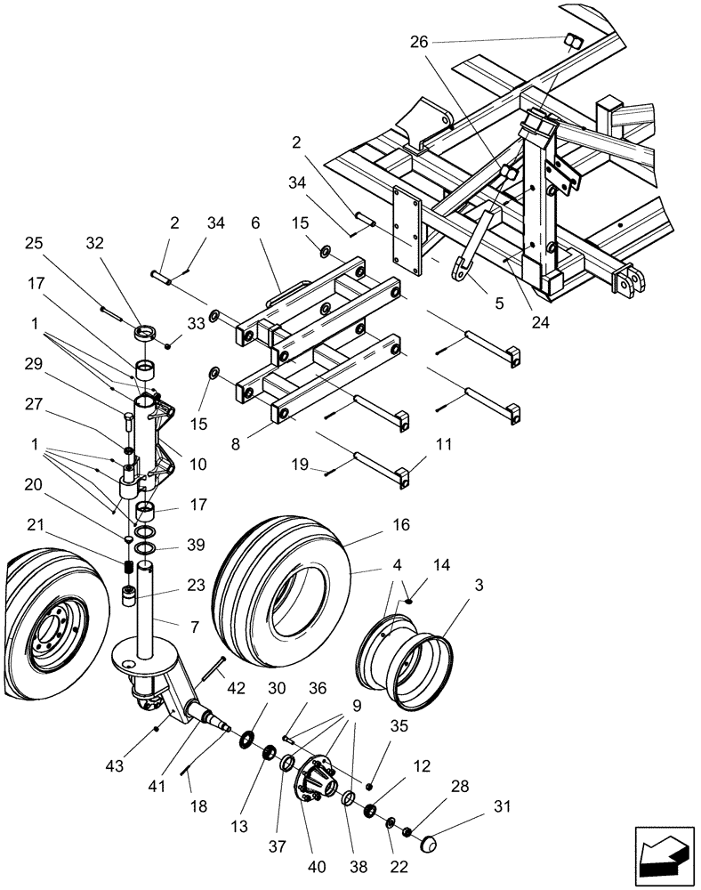 Схема запчастей Case IH ATX - (09-60) - CASTER ASSEMBLY - HEAVY DUTY, MAIN FRAMES OVER 40 FEET (ASN CBJ0008250) (09) - CHASSIS