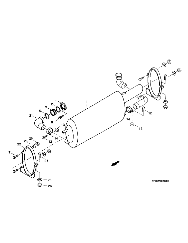 Схема запчастей Case IH 8790 - (047) - ENGINE SYSTEM, EXHAUST SYSTEM (10) - ENGINE