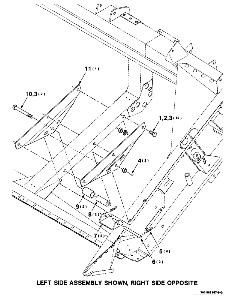 Схема запчастей Case IH 8830 - (9-092) - LOWER HEADER SUPPORT PIVOT ASSEMBLY (58) - ATTACHMENTS/HEADERS