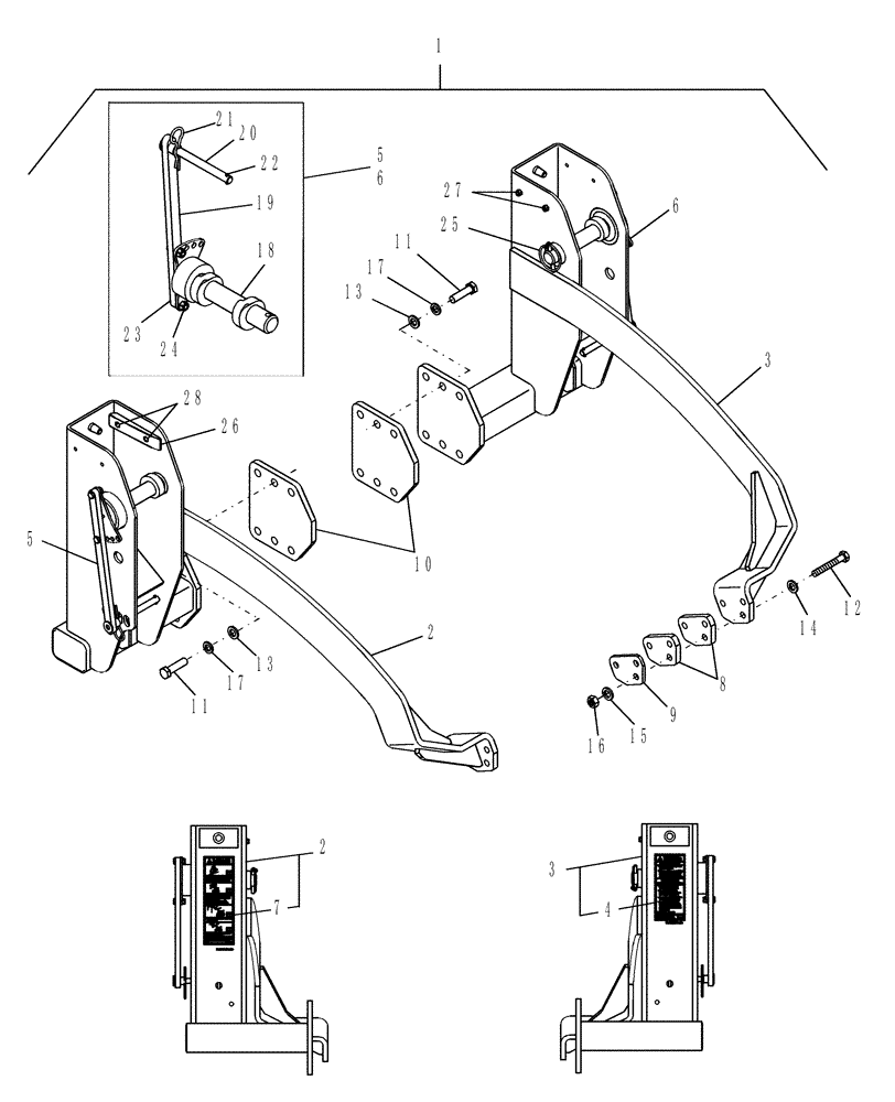 Схема запчастей Case IH L340 - (002) - MOUNT KIT 