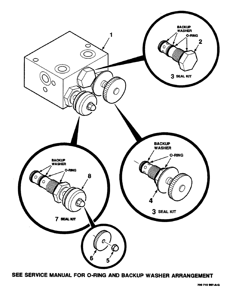 Схема запчастей Case IH 8460 - (9-82) - MESH WRAP HYDRAULIC CONTROL VALVE ASSEMBLY, HY/COMP, 700710997 VALVE ASSEMBLY COMPLETE, Decals & Attachments
