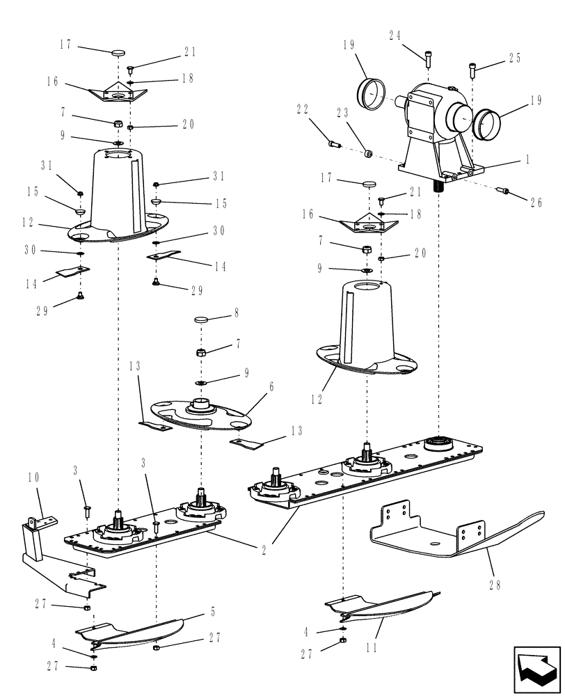 Схема запчастей Case IH MDX41 - (K.10.E.60[03A]) - CUTTERBAR, EXTERNAL COMPONENTS - PRIOR TO Y9ZSF0001 K - Crop Processing