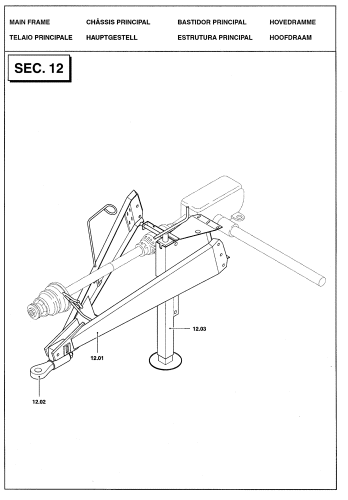 Схема запчастей Case IH RBX341 - (12.00[01]) - SECTION LIST 12 - MAIN FRAME (12) - MAIN FRAME