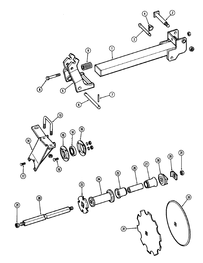 Схема запчастей Case IH F21H - (128) - 8 BLADE WING GANG, REAR RIGHT, 7 INCH SPACING, F21H, F21H-7-256 & F21H-0-256 