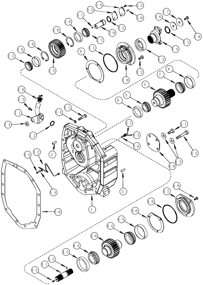 Схема запчастей Case IH MX210 - (06-02) - TRANSMISSION DROP BOX (06) - POWER TRAIN