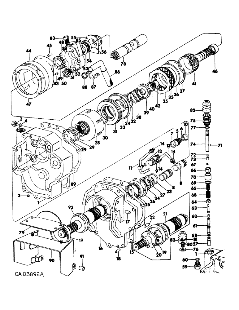 Схема запчастей Case IH 1486 - (07-36) - DRIVE TRAIN, INDEPENDENT POWER TAKE OFF, SINGLE SPEED, 1486 TRACTOR WITH SERIAL NO. 26000 AND ABOVE (04) - Drive Train
