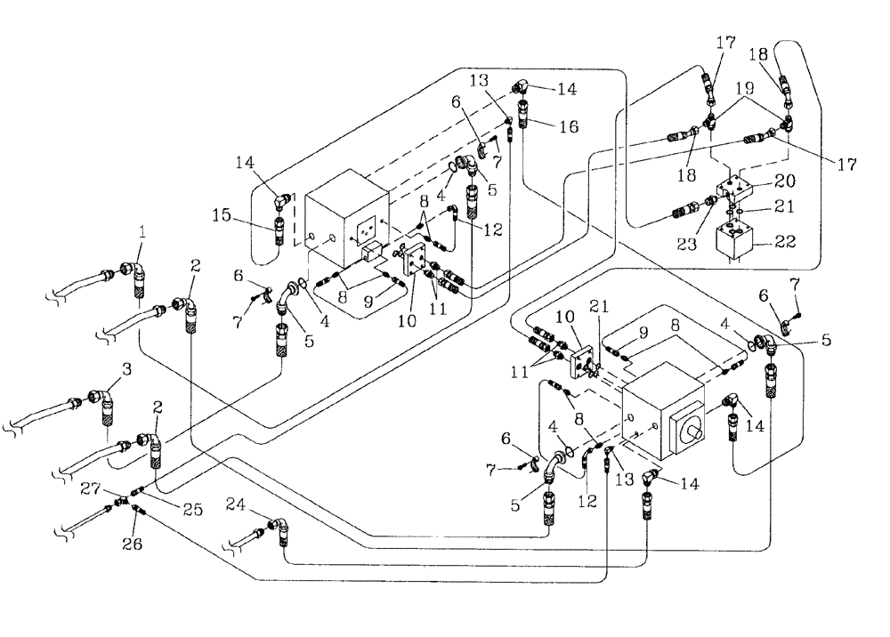 Схема запчастей Case IH AUSTOFT - (B05-07) - HYDRAULIC CIRCUIT (REAR TRANSMISSION MOTORS) Hydraulic Components & Circuits