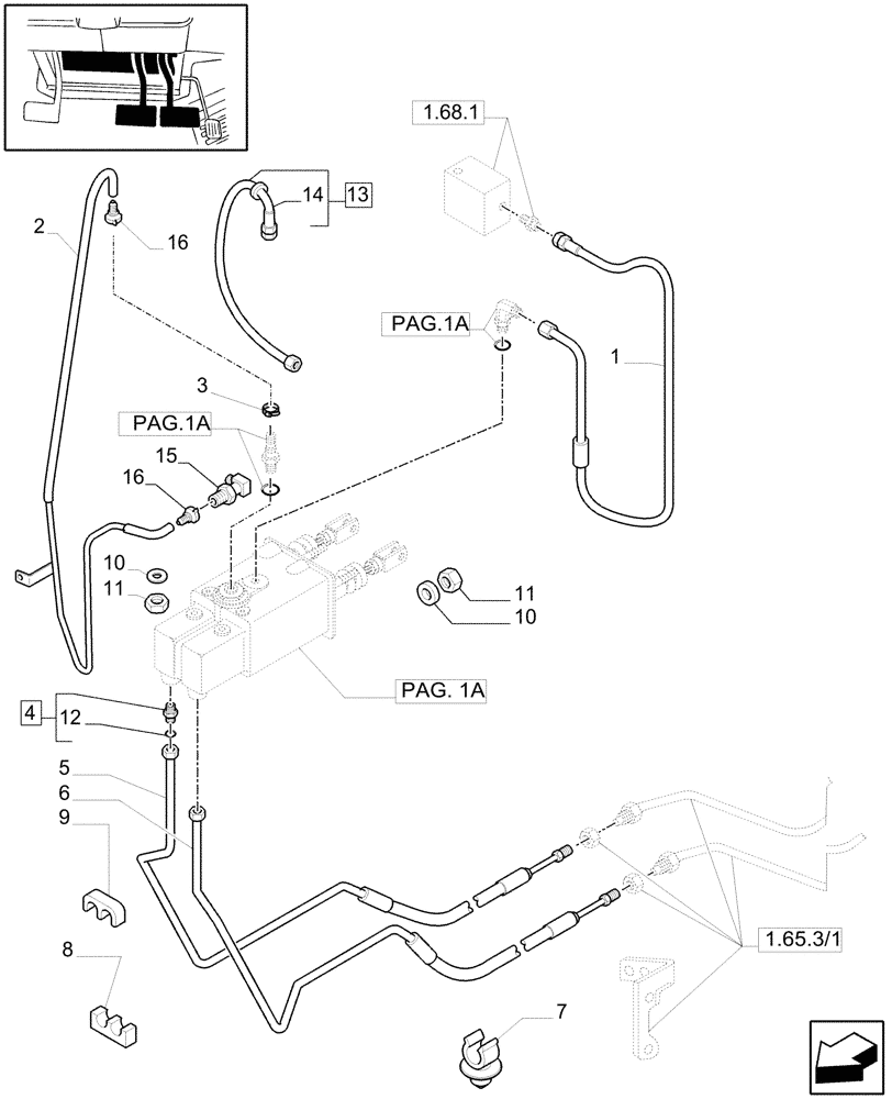 Схема запчастей Case IH MXM190 - (1.95.0/01[02A]) - BRAKE PEDALS - D4879 (10) - OPERATORS PLATFORM/CAB