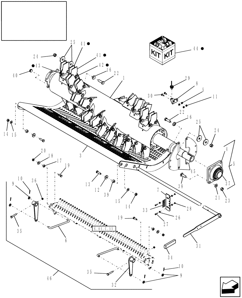 Схема запчастей Case IH AFX8010 - (K.64.C[1]) - STRAW CHOPPER, STANDARD AND FINE K - Crop Processing