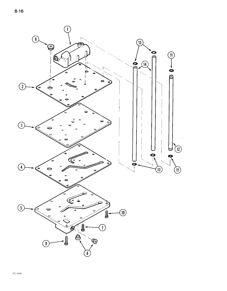 Схема запчастей Case IH 895 - (8-16) - REGULATOR VALVE MOUNTING PLATE, FORWARD AND REVERSE (08) - HYDRAULICS
