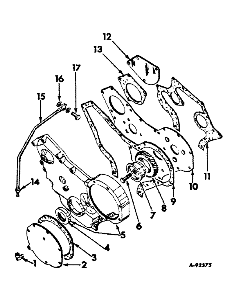 Схема запчастей Case IH BD-154 - (B-12) - CRANKCASE FRONT COVERS 