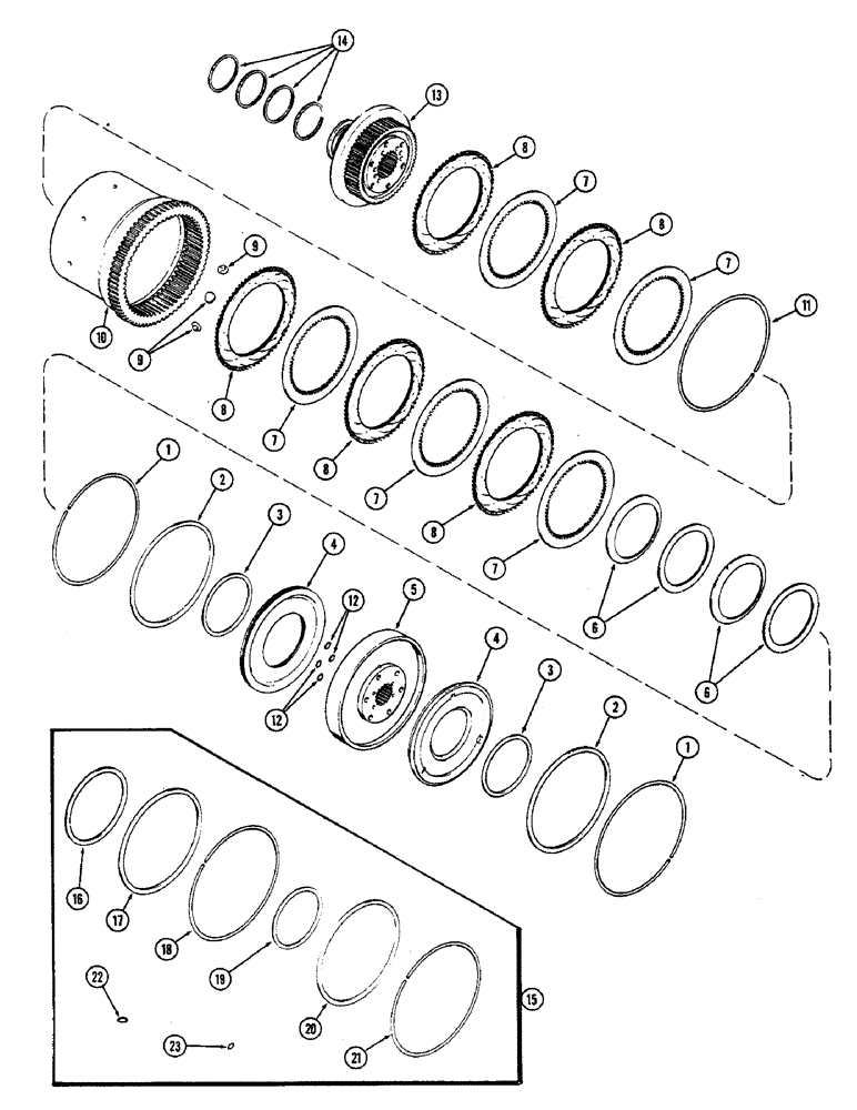 Схема запчастей Case IH 2470 - (224) - CLUTCH, C2 AND C3 CLUTCHES, PRIOR TO TRANSMISSION SERIAL NO. 10053397 (06) - POWER TRAIN