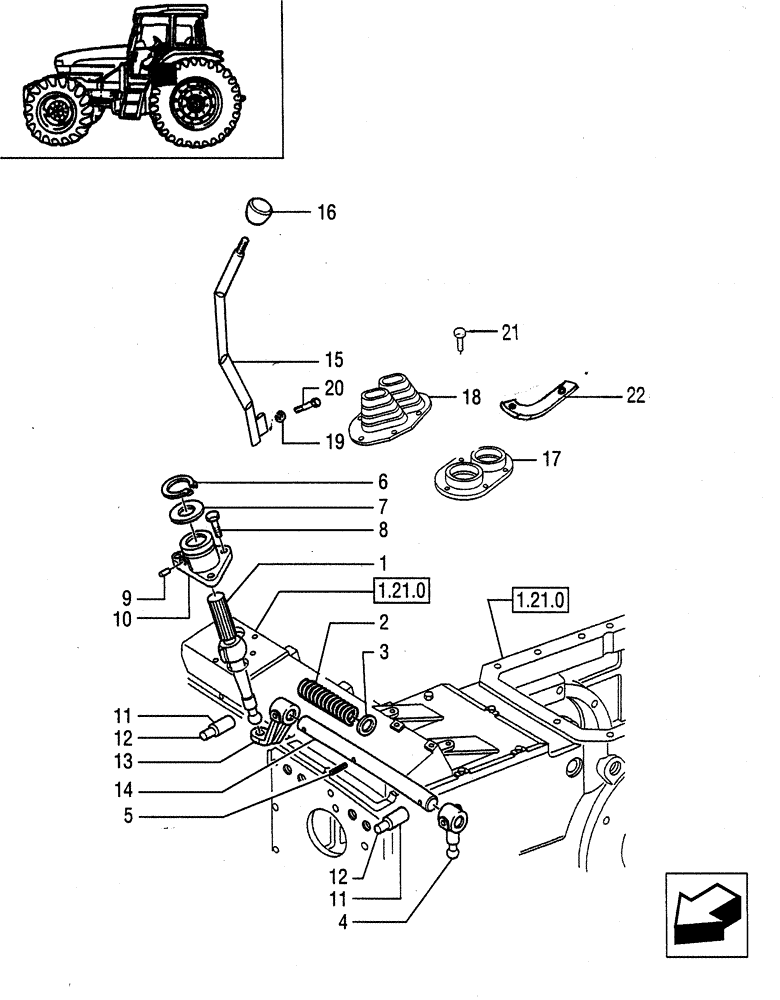Схема запчастей Case IH JX65 - (1.29.1) - INNER CONTROLS (03) - TRANSMISSION