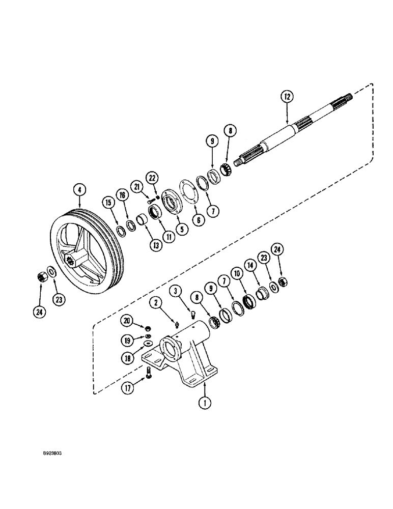Схема запчастей Case IH 1688 - (9A-14) - JACKSHAFT BEARING BLOCK, USE WITH DISCHARGE BEATER (13) - FEEDER