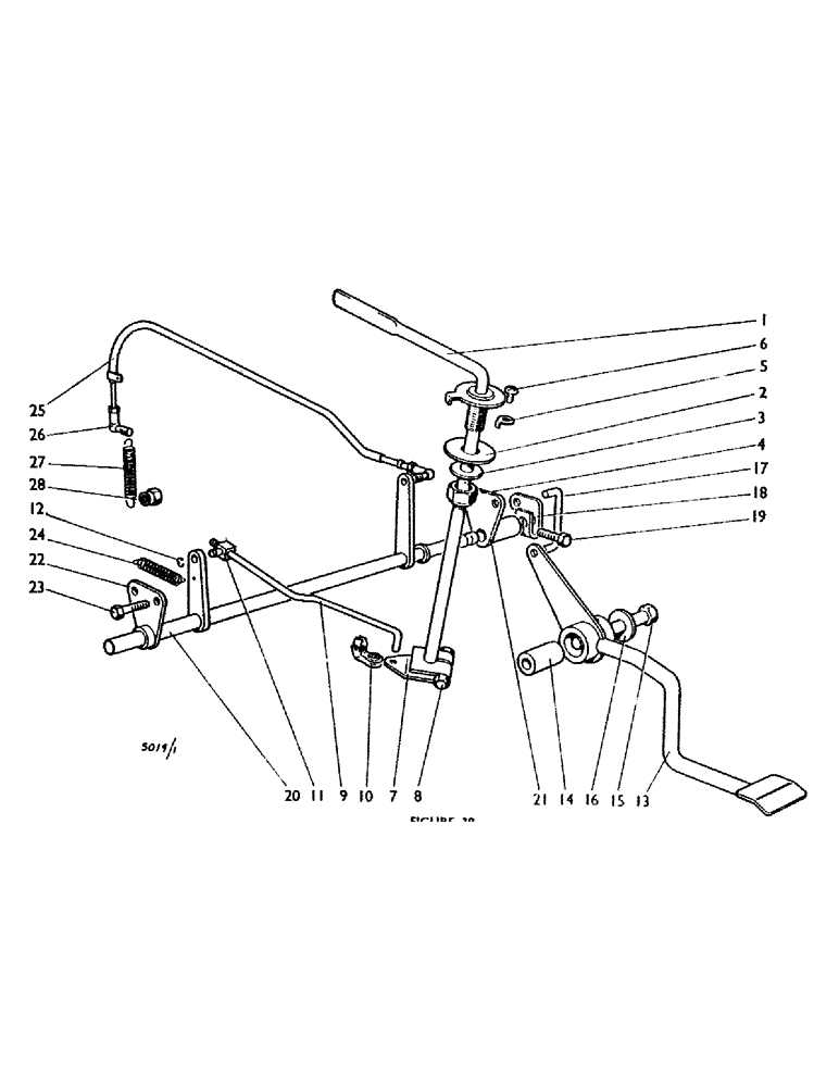 Схема запчастей Case IH 780 - (062) - FOOT THROTTLE CONTROL, U627, OPTIONAL EQUIPMENT Engine Controls & Instruments