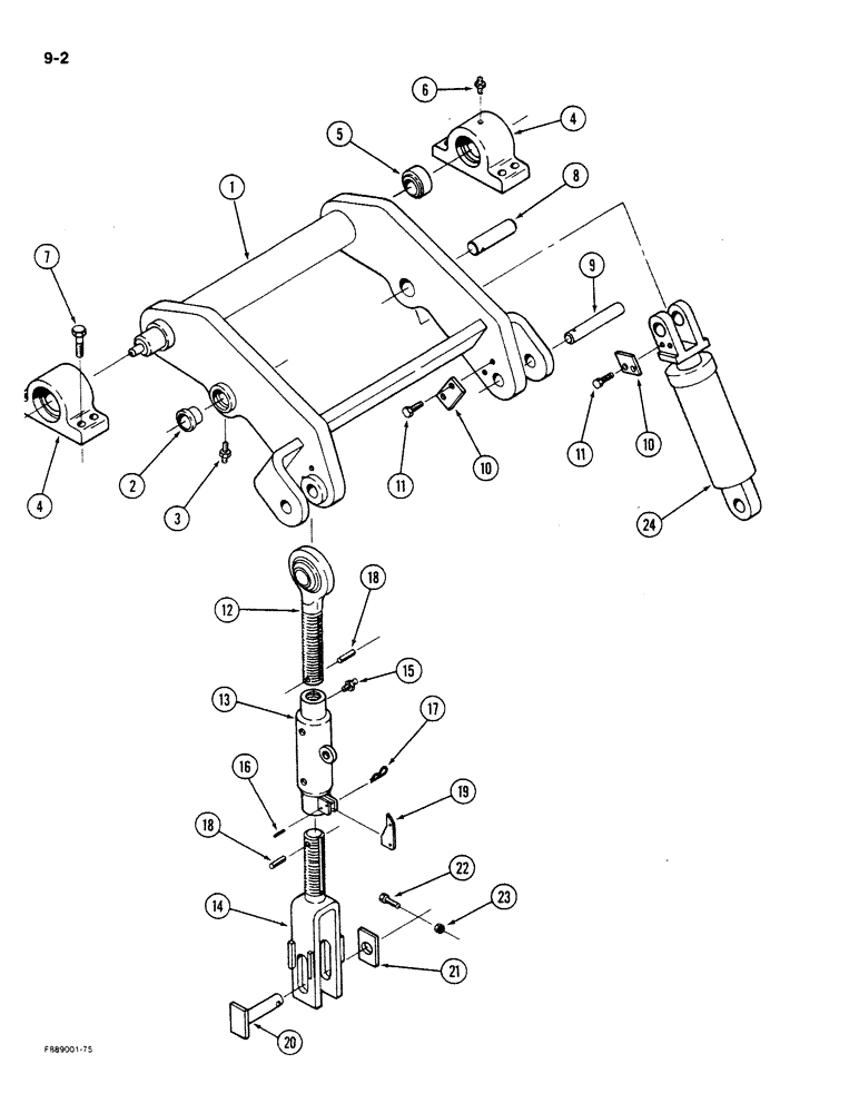Схема запчастей Case IH STEIGER - (9-002) - HITCH ROCKERSHAFT (09) - CHASSIS/ATTACHMENTS