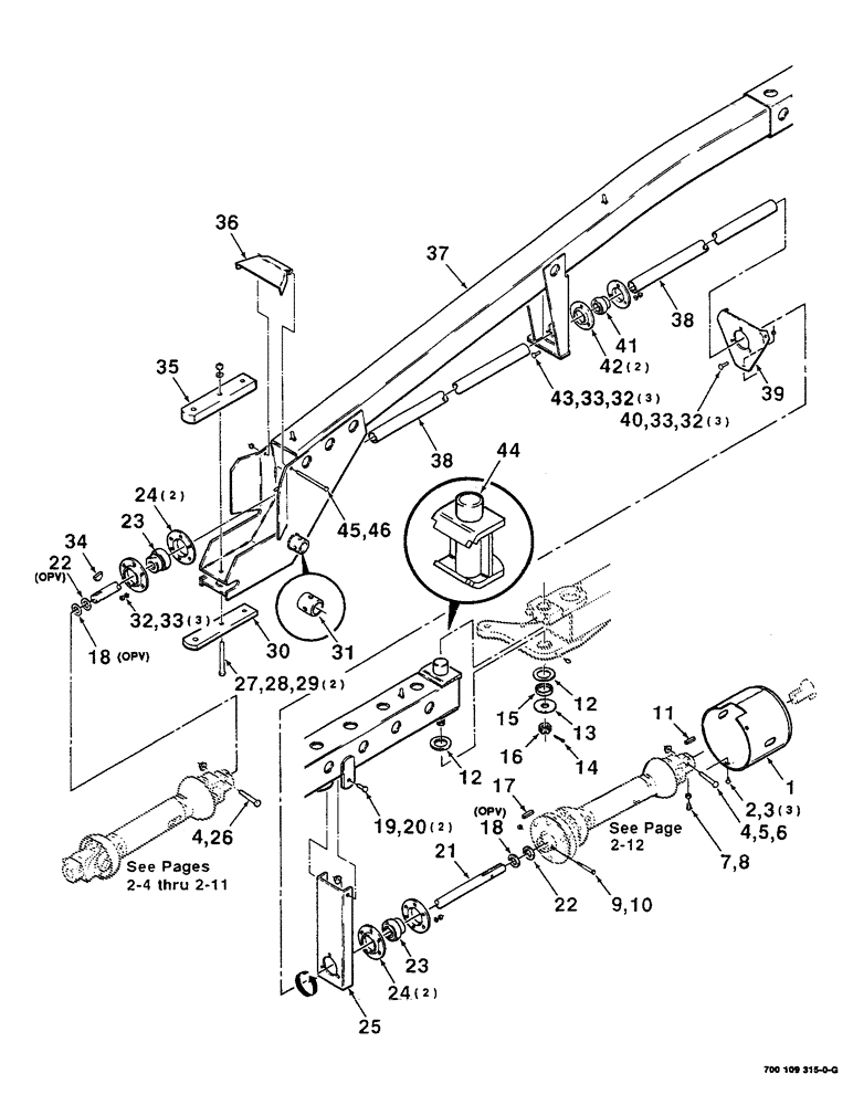 Схема запчастей Case IH 8350 - (2-02) - TONGUE AND PRIMARY DRIVE ASSEMBLY (09) - CHASSIS