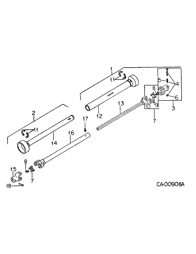 Схема запчастей Case IH 950 - (C-26) - UNIVERSAL JOINTS, HEAVY DUTY ROCKWELL STANDARD, IDENTIFIED BY RS 