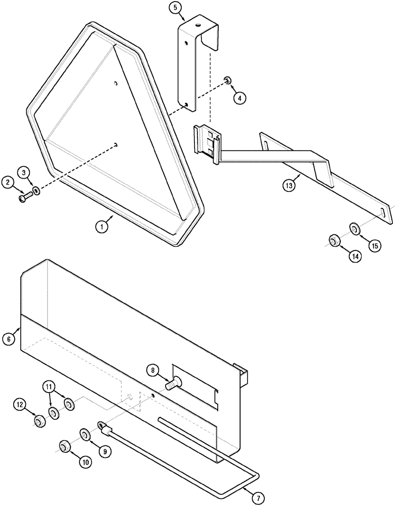Схема запчастей Case IH CX90 - (09-78) - WARNING TRIANGLE - SLOW MOVING VEHICLE (09) - CHASSIS/ATTACHMENTS