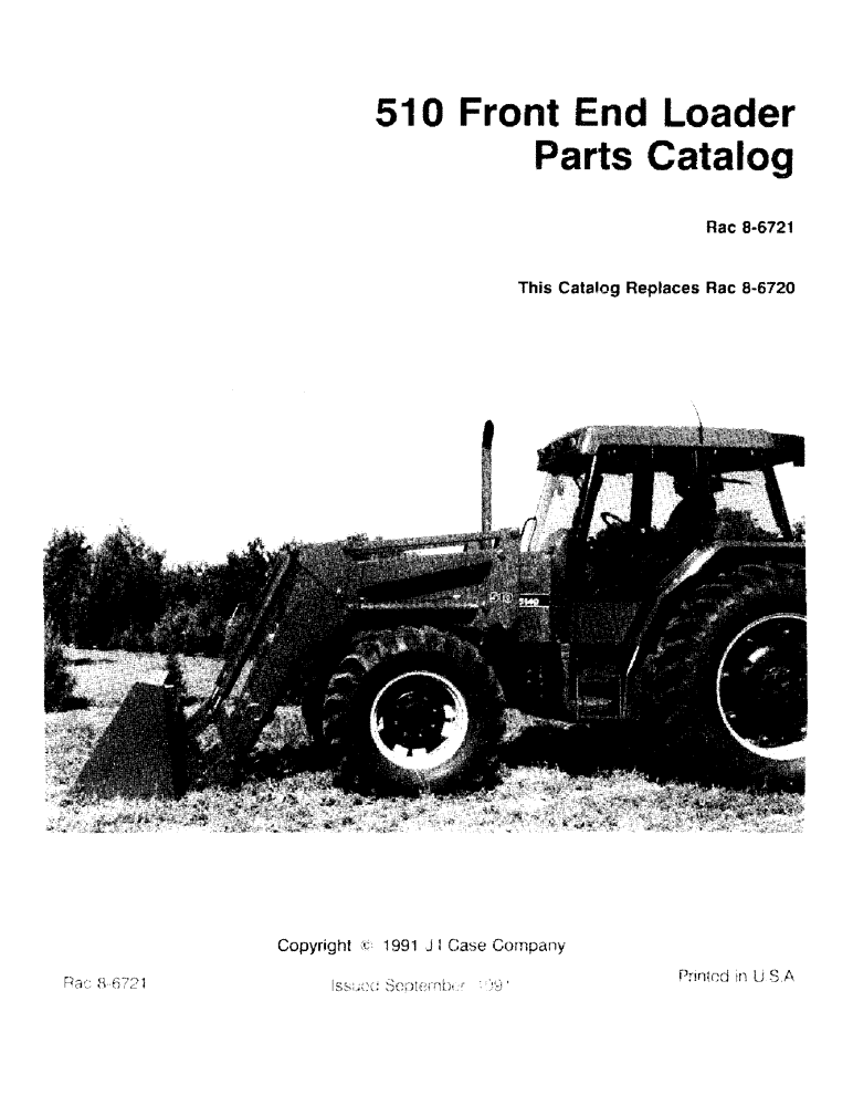 Схема запчастей Case IH 510 - (1-01) - 510 FRONT END LOADER (00) - PICTORIAL INDEX