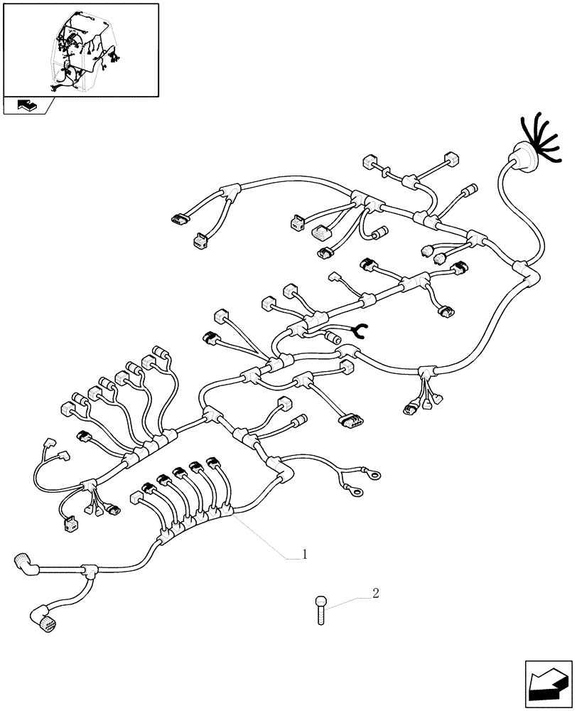 Схема запчастей Case IH PUMA 165 - (1.75.4[04]) - REAR MAIN CABLE - C6645 (06) - ELECTRICAL SYSTEMS