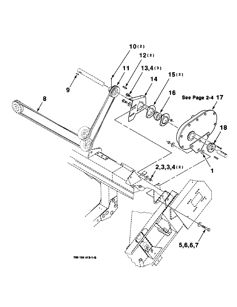 Схема запчастей Case IH 8830 - (2-02) - DRAPER DRIVE ASSEMBLY, LEFT (58) - ATTACHMENTS/HEADERS