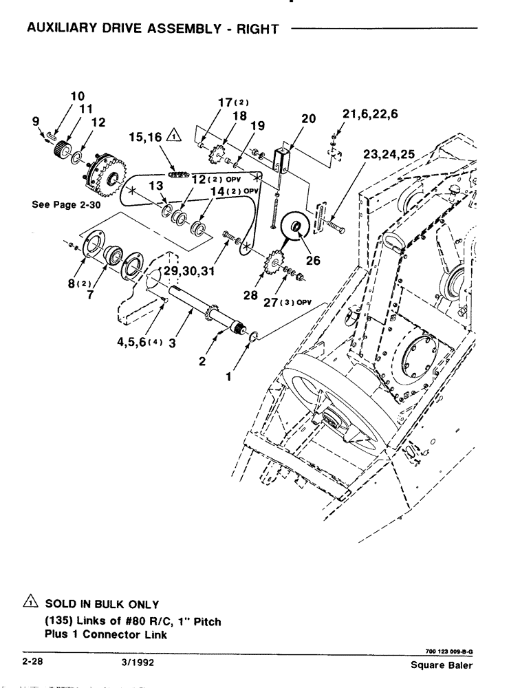 Схема запчастей Case IH 8570 - (2-28) - AUXILIARY DRIVE ASSEMBLY, RIGHT Driveline