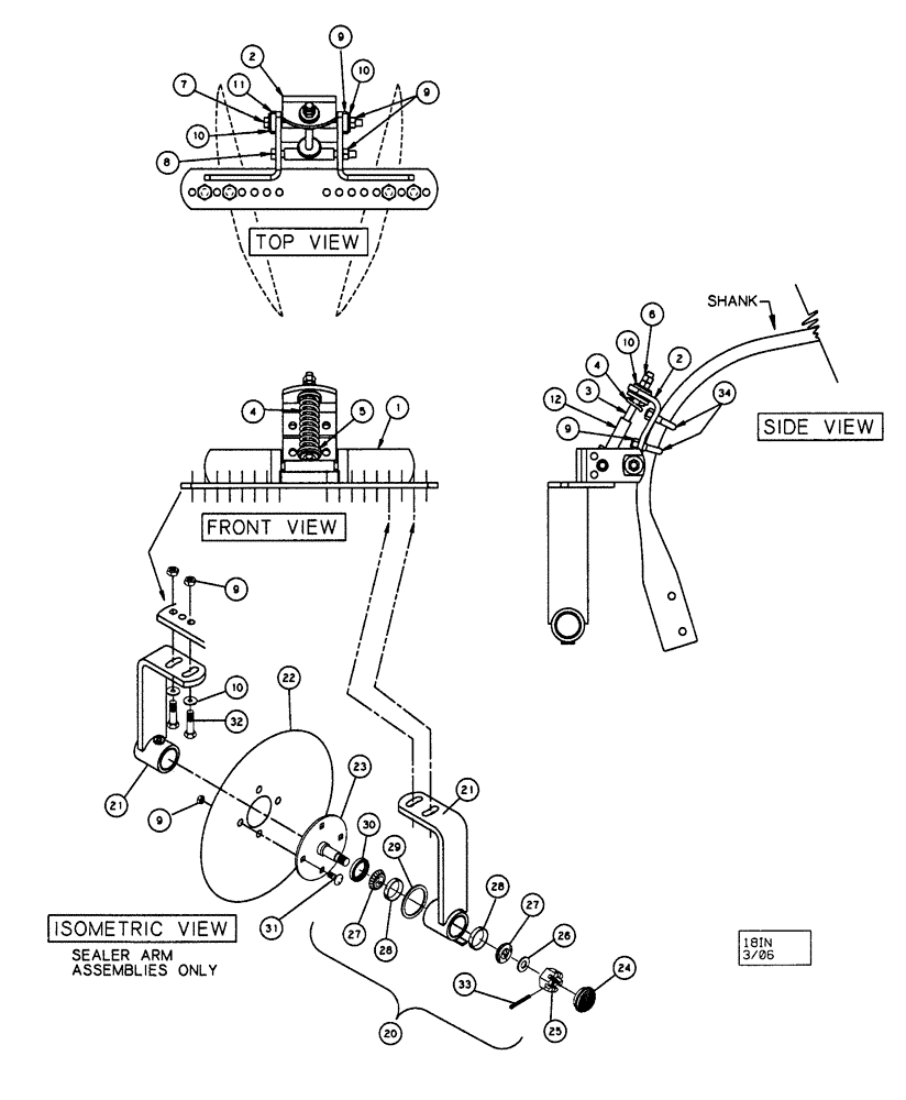 Схема запчастей Case IH NPX5300 - (75.200.12) - 18 DISC SEALER (75) - SOIL PREPARATION