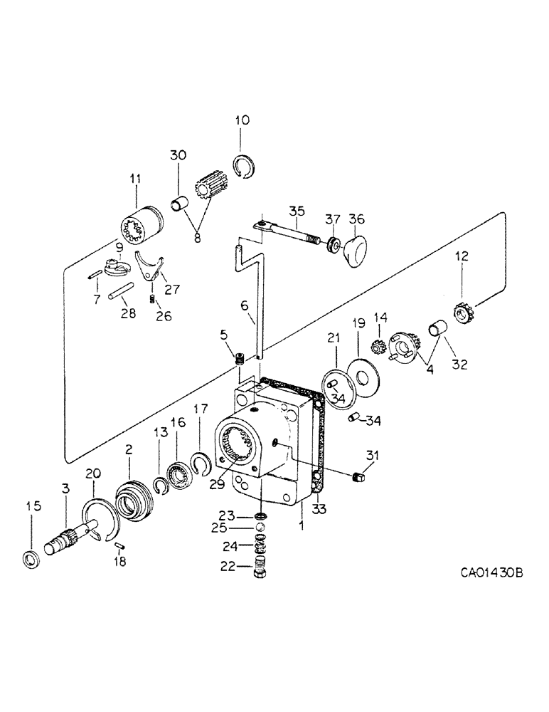 Схема запчастей Case IH 185 - (07-19) - DRIVE TRAIN, REDUCTION DRIVE GEAR BOX (04) - Drive Train
