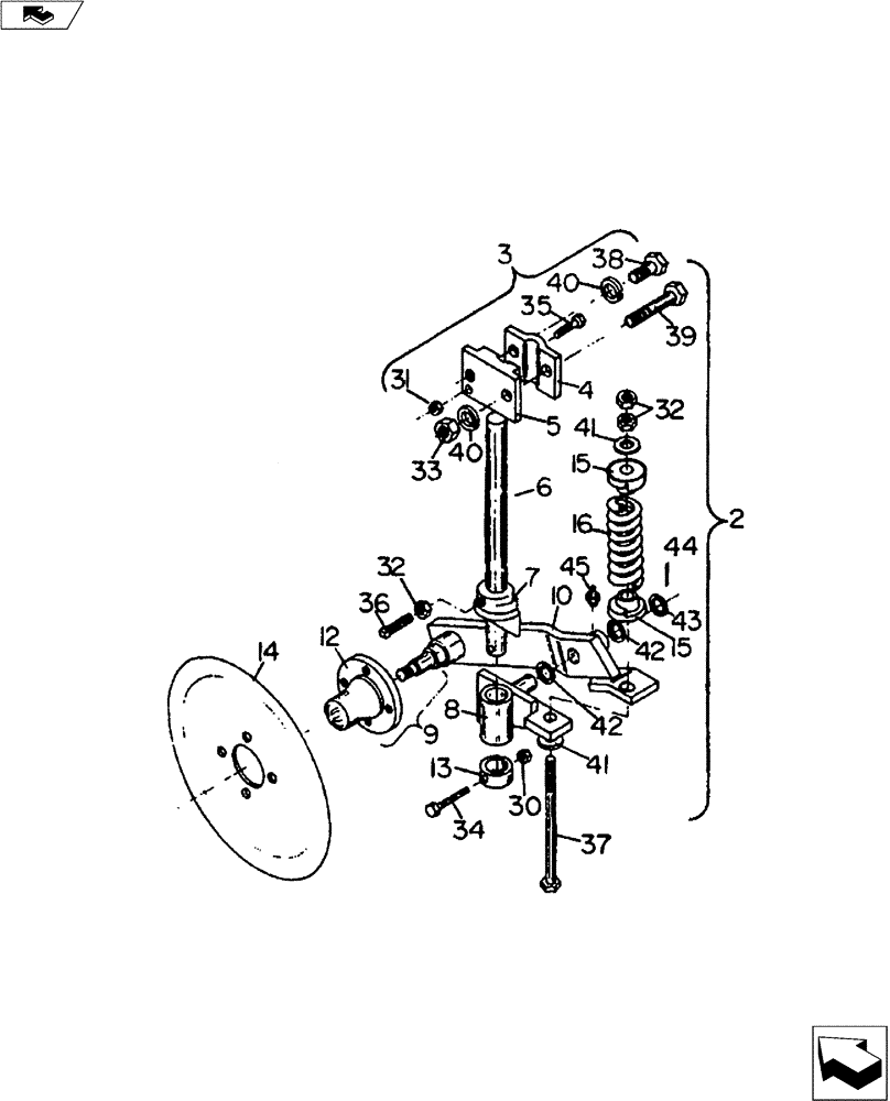 Схема запчастей Case IH H-SERIES - (75.200.02) - SPRING-LOADED COLTER ASSEMBLY (39) - FRAMES AND BALLASTING