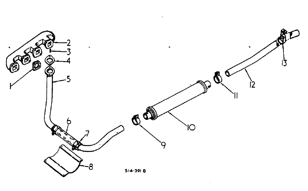 Схема запчастей Case IH 884 - (12-018) - UNDERSLUNG EXHAUST Power