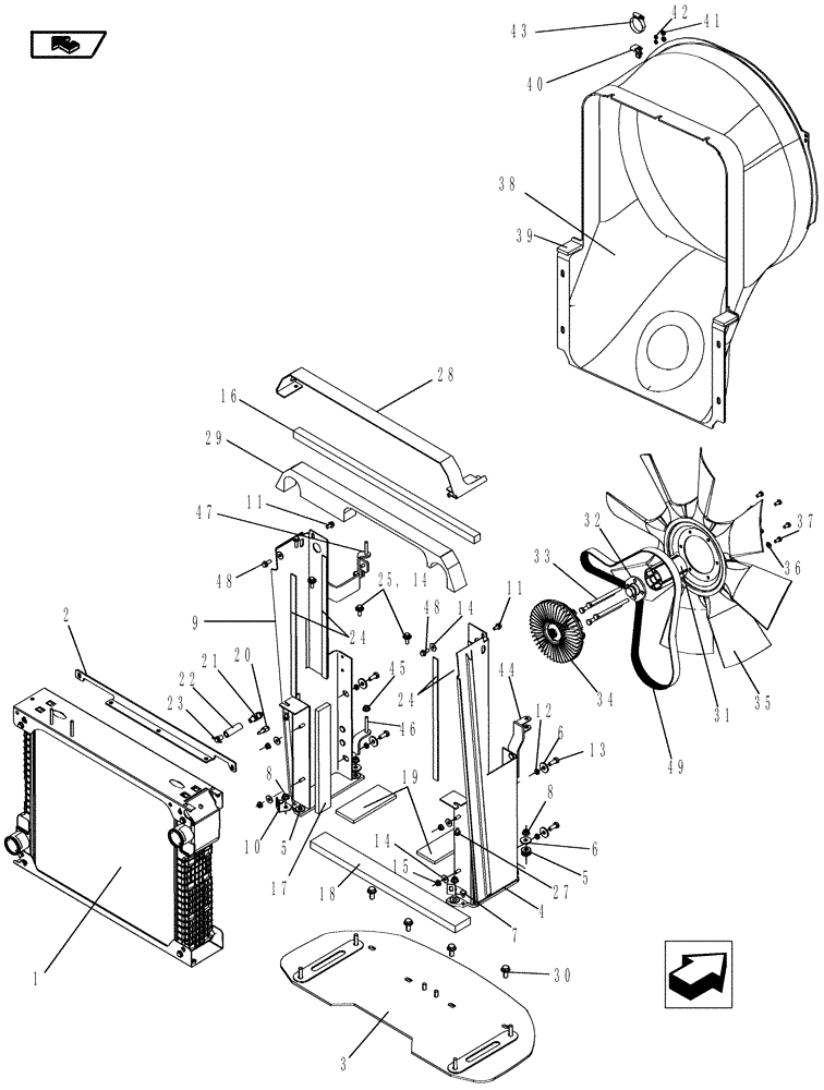 Схема запчастей Case IH MAGNUM 210 - (10.406.01) - RADIATOR & FAN SHROUD (10) - ENGINE
