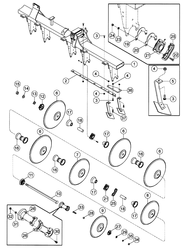 Схема запчастей Case IH RMX790 - (75.200.16) - ALL-PURPOSE FOLDING RH REAR WING DISK GANG PARTS (09) - CHASSIS/ATTACHMENTS